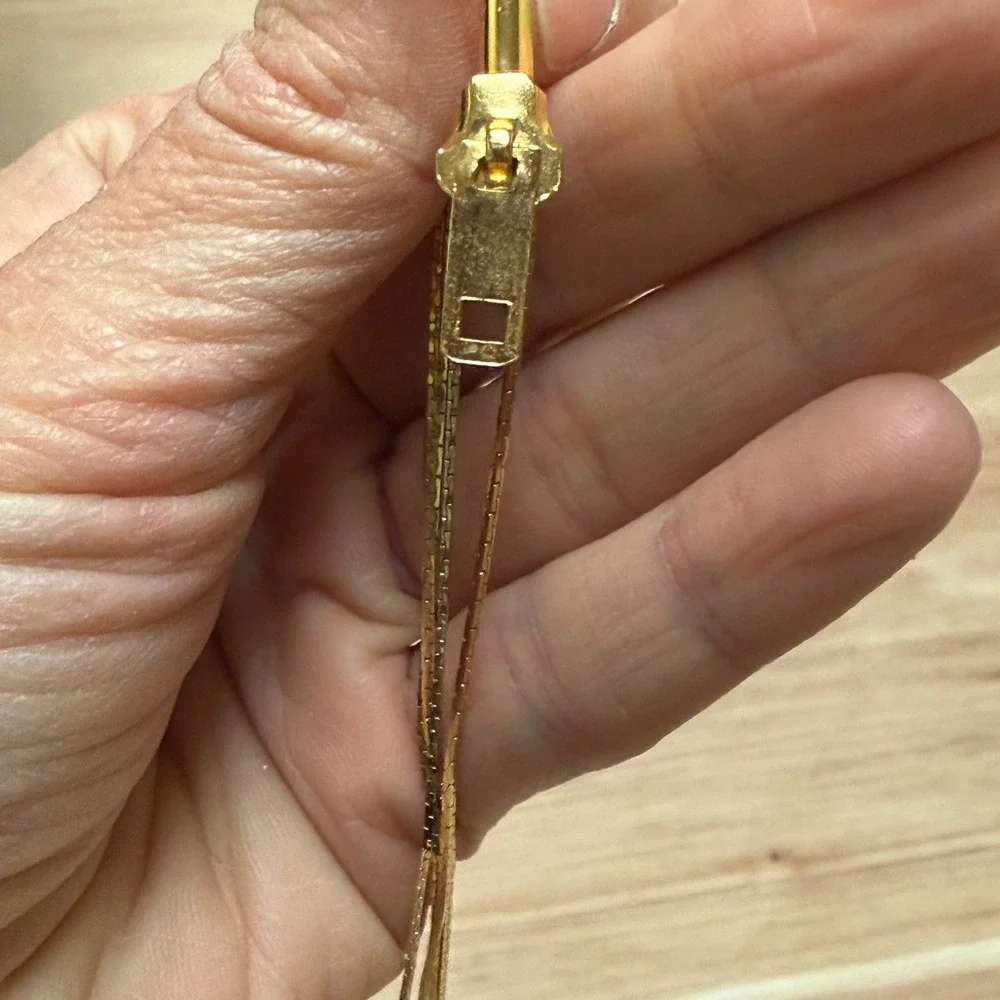 Vintage Gold Tone Zipper Necklace Novelty Statement Jewelry 28